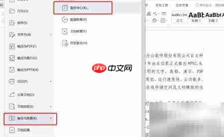 WPS关闭文件备份方法
