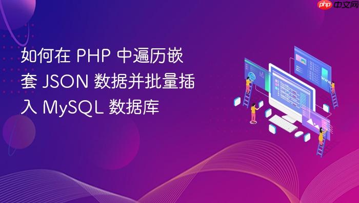 如何在 PHP 中遍历嵌套 JSON 数据并批量插入 MySQL 数据库