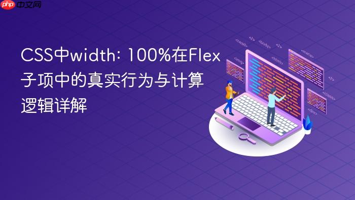 CSS中width: 100%在Flex子项中的真实行为与计算逻辑详解