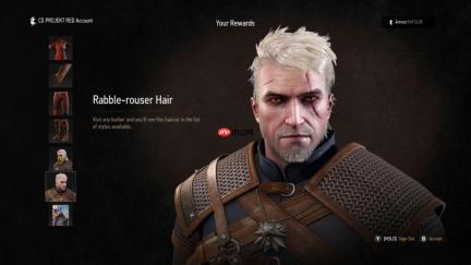 《巫师3：狂猎》重制版奖励公布：绑定账号 杰洛特就能换发型、拿双剑