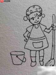 妈妈的小助手简笔画