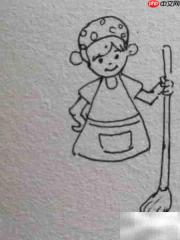 妈妈的小助手简笔画
