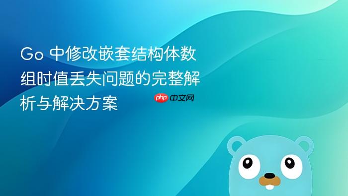 Go 中修改嵌套结构体数组时值丢失问题的完整解析与解决方案