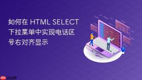 如何在 HTML SELECT 下拉菜单中实现电话区号右对齐显示
