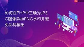 如何在PHP中正确为JPEG图像添加PNG水印并避免乱码输出