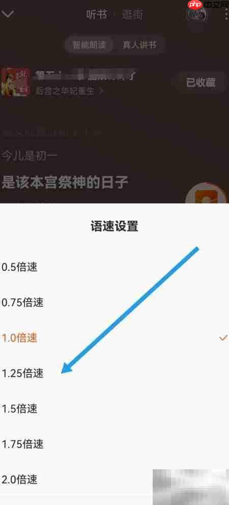 番茄畅听1.25倍速设置方法