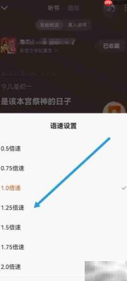 番茄畅听1.25倍速设置方法