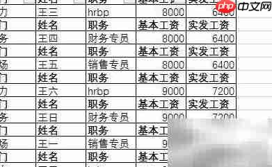 快速制作打印工资条