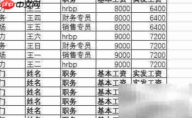 快速制作打印工资条