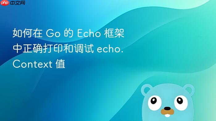 如何在 Go 的 Echo 框架中正确打印和调试 echo.Context 值