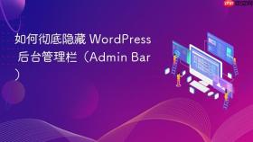 如何彻底隐藏 WordPress 后台管理栏（Admin Bar）