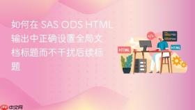 如何在 SAS ODS HTML 输出中正确设置全局文档标题而不干扰后续标题
