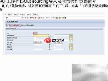 SAP工序外协导入查询指南