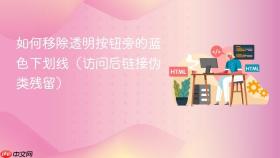 如何移除透明按钮旁的蓝色下划线（访问后链接伪类残留）
