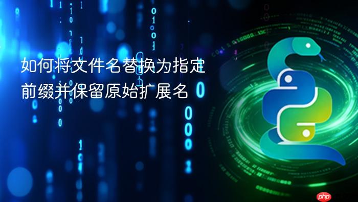 如何将文件名替换为指定前缀并保留原始扩展名