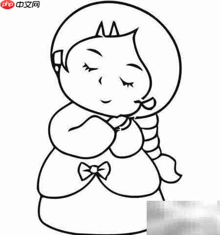 拇指姑娘简笔画分步教程
