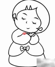 拇指姑娘简笔画分步教程