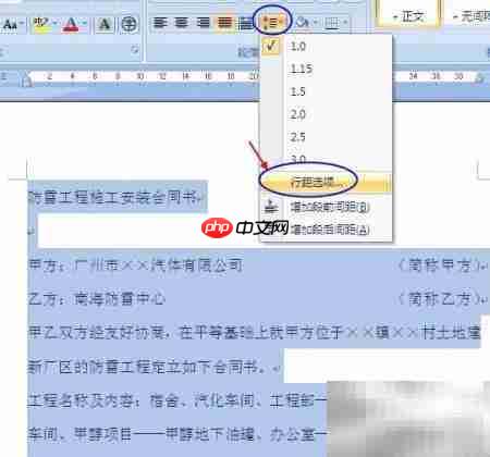 Word2007合同格式练习