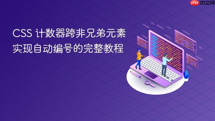 CSS 计数器跨非兄弟元素实现自动编号的完整教程