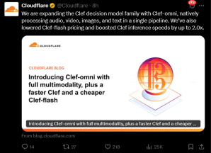 多模态决策大模型迎来开源新突破！Cloudflare 正式发布 Clef-omni，全面支持音视频原生输入