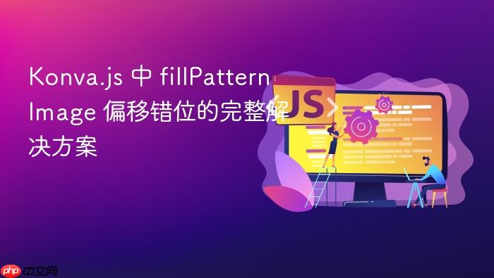Konva.js 中 fillPatternImage 偏移错位的完整解决方案