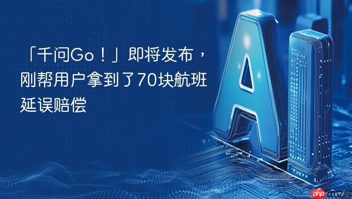 「千问go！」即将发布，刚帮用户拿到了70块航班延误赔偿