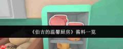 伯吉的温馨厨房酱料攻略 伯吉的温馨厨房酱料一览