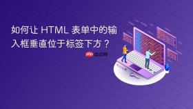 如何让 HTML 表单中的输入框垂直位于标签下方?