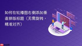 如何在轮播图右侧添加垂直排版标题（无需旋转，精准对齐）