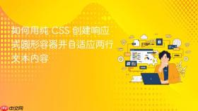 如何用纯 CSS 创建响应式圆形容器并自适应两行文本内容