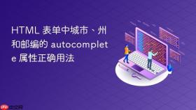 HTML 表单中城市、州和邮编的 autocomplete 属性正确用法