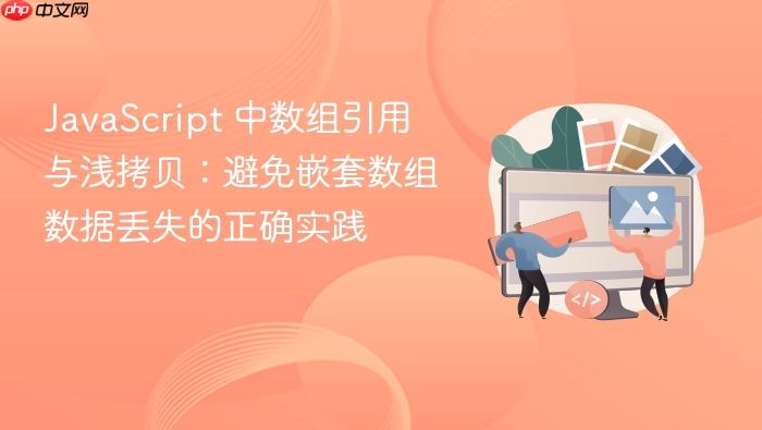 JavaScript 中数组引用与浅拷贝:避免嵌套数组数据丢失的正确实践