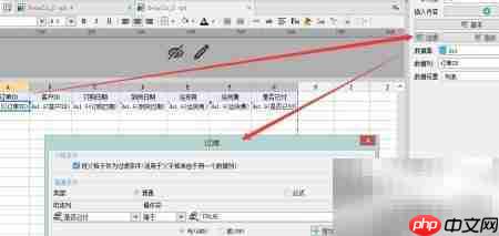 Finepoint中行式报表数据筛选