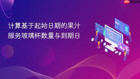 计算基于起始日期的果汁服务玻璃杯数量与到期日