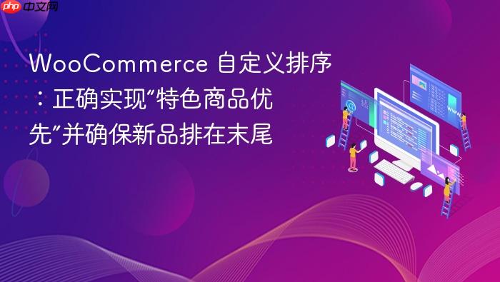 WooCommerce 自定义排序:正确实现“特色商品优先”并确保新品排在末尾