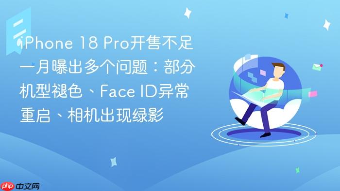 iphone 18 pro开售不足一月曝出多个问题:部分机型褪色、face id异常重启、相机出现绿影