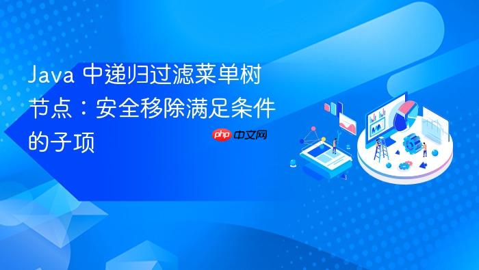 Java 中递归过滤菜单树节点:安全移除满足条件的子项