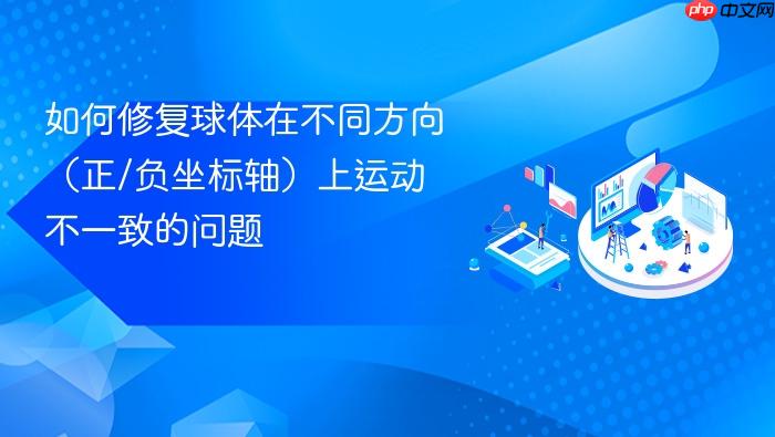 如何修复球体在不同方向(正/负坐标轴)上运动不一致的问题