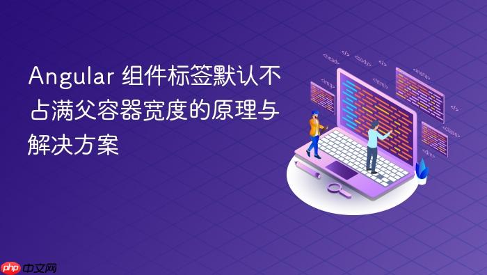 Angular 组件标签默认不占满父容器宽度的原理与解决方案