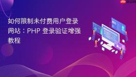 如何限制未付费用户登录网站：PHP 登录验证增强教程