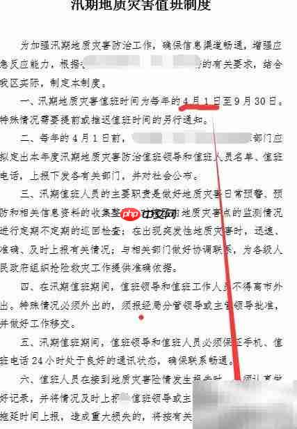 防汛地质灾害值班制度编写指南