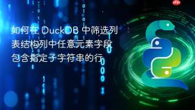 如何在 DuckDB 中筛选列表结构列中任意元素字段包含指定子字符串的行