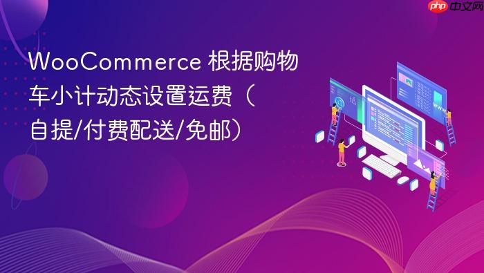 WooCommerce 根据购物车小计动态设置运费(自提/付费配送/免邮)