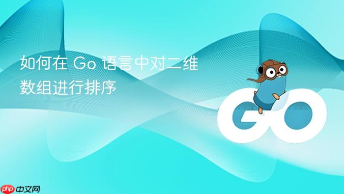 如何在 Go 语言中对二维数组进行排序