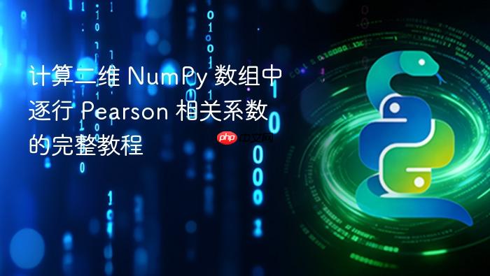 计算二维 NumPy 数组中逐行 Pearson 相关系数的完整教程