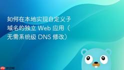 如何在本地实现自定义子域名的独立 Web 应用（无需系统级 DNS 修改）