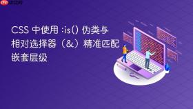 CSS 中使用 :is() 伪类与相对选择器（&）精准匹配嵌套层级
