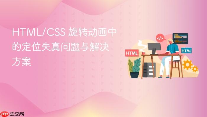 HTML/CSS 旋转动画中的定位失真问题与解决方案