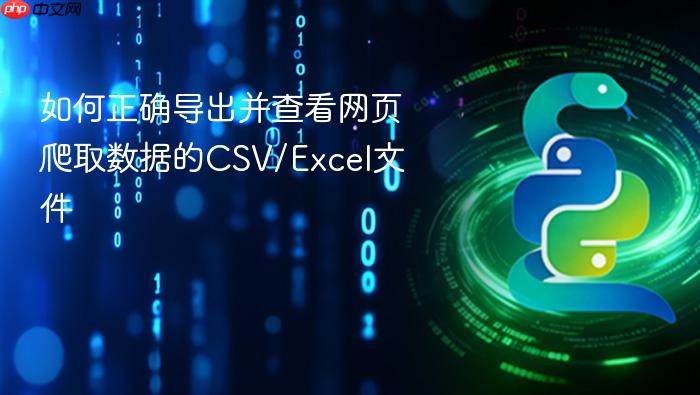 如何正确导出并查看网页爬取数据的CSV/Excel文件
