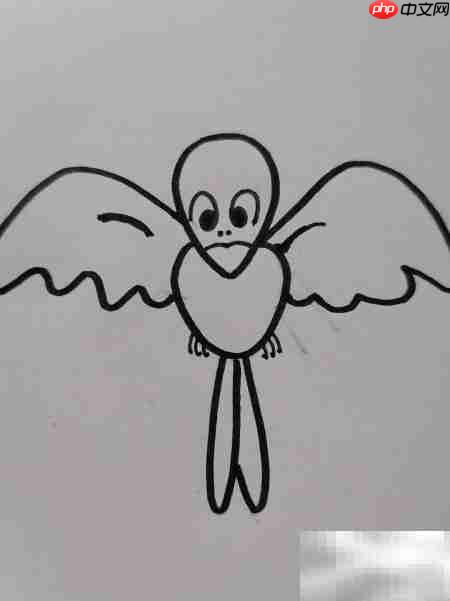 飞翔小鸟简笔画教程